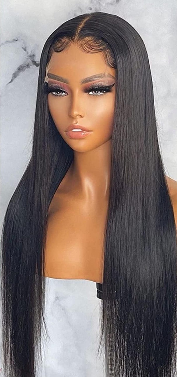 13x4 Lace Front Wigs Human Hair Straight HD Lace Frontal Wigs Human Hair Pre Plucked with Baby Hair Bleached Knots 150% Density Brazilian Virgin Human Hair Wigs for Black Women Natural
