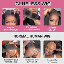 Load image into Gallery viewer, Wear and Go Glueless Wigs Human Hair 5x5 HD Lace Closure Body Wave Wig 180% Density Pre Cut Lace No Glue 5X5 Closure Wigs for Black Women Glueless Pre-plucked with Baby Hair