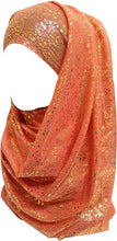 Load image into Gallery viewer, Sparkle Shimmer Gold Glitter Women&#39;s Hijab Muslim Head Wrap Scarf Shawl Lightweight