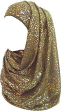 Load image into Gallery viewer, Sparkle Shimmer Gold Glitter Women&#39;s Hijab Muslim Head Wrap Scarf Shawl Lightweight