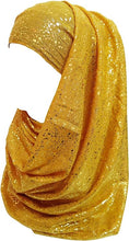 Load image into Gallery viewer, Sparkle Shimmer Gold Glitter Women&#39;s Hijab Muslim Head Wrap Scarf Shawl Lightweight