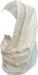 Sparkle Shimmer Gold Glitter Women's Hijab Muslim Head Wrap Scarf Shawl Lightweight