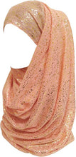 Load image into Gallery viewer, Sparkle Shimmer Gold Glitter Women&#39;s Hijab Muslim Head Wrap Scarf Shawl Lightweight