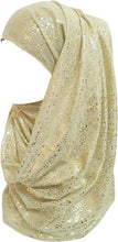 Load image into Gallery viewer, Sparkle Shimmer Gold Glitter Women&#39;s Hijab Muslim Head Wrap Scarf Shawl Lightweight