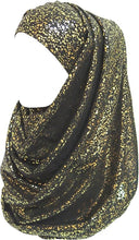 Load image into Gallery viewer, Sparkle Shimmer Gold Glitter Women&#39;s Hijab Muslim Head Wrap Scarf Shawl Lightweight