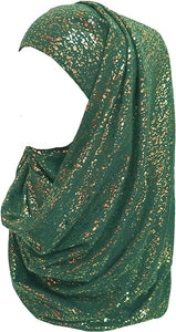 Sparkle Shimmer Gold Glitter Women's Hijab Muslim Head Wrap Scarf Shawl Lightweight