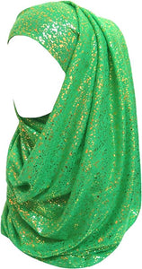 Sparkle Shimmer Gold Glitter Women's Hijab Muslim Head Wrap Scarf Shawl Lightweight
