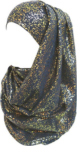 Sparkle Shimmer Gold Glitter Women's Hijab Muslim Head Wrap Scarf Shawl Lightweight