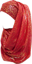 Load image into Gallery viewer, Sparkle Shimmer Gold Glitter Women&#39;s Hijab Muslim Head Wrap Scarf Shawl Lightweight