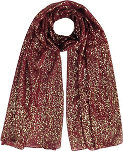 Sparkle Shimmer Gold Glitter Women's Hijab Muslim Head Wrap Scarf Shawl Lightweight