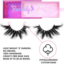 Load image into Gallery viewer, Barbiely 20mm Mink Lashes, 3D Real Mink Lashes, 3 Pairs Fluffy Dramatic False Eyelashes, 100% HandMade Mink Lshes, 6D Wispy Long Thick Full Volume Strip Eye Lashes, Cruelty Free(Party Time)