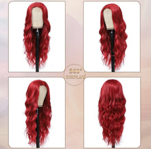 Load image into Gallery viewer, Long Red Wig for Women 26Inch Wavy Curly Wigs Synthetic Heat Resistant Hair Replacement Wig for Daily Party Halloween Costume