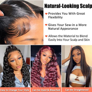 Deep Wave Lace Front Wigs Human Hair Glueless Wigs Pre Plucked with Baby Hair 200 Density 13x4 HD Transparent Lace Front Wigs for Women (26 Inch, Deep Wave Wigs)
