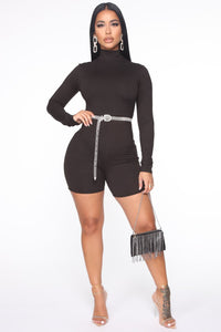 Down The Blvd Romper - Heather Grey