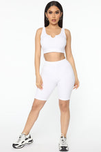 Load image into Gallery viewer, Not In A Rush Ribbed Biker Short Set - Rose