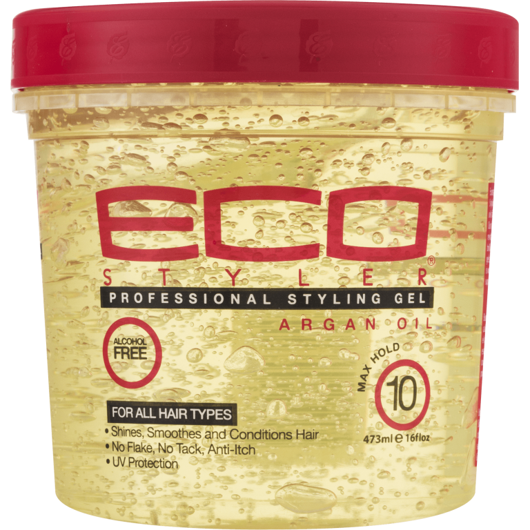 Ecoco Eco Style UV Protection Shine Enhancing Jar Hair Styling Gel with Argan Oil, 16 fl oz