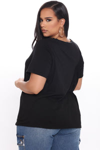 Happy Wife Happy Life Short Sleeve Top - Black