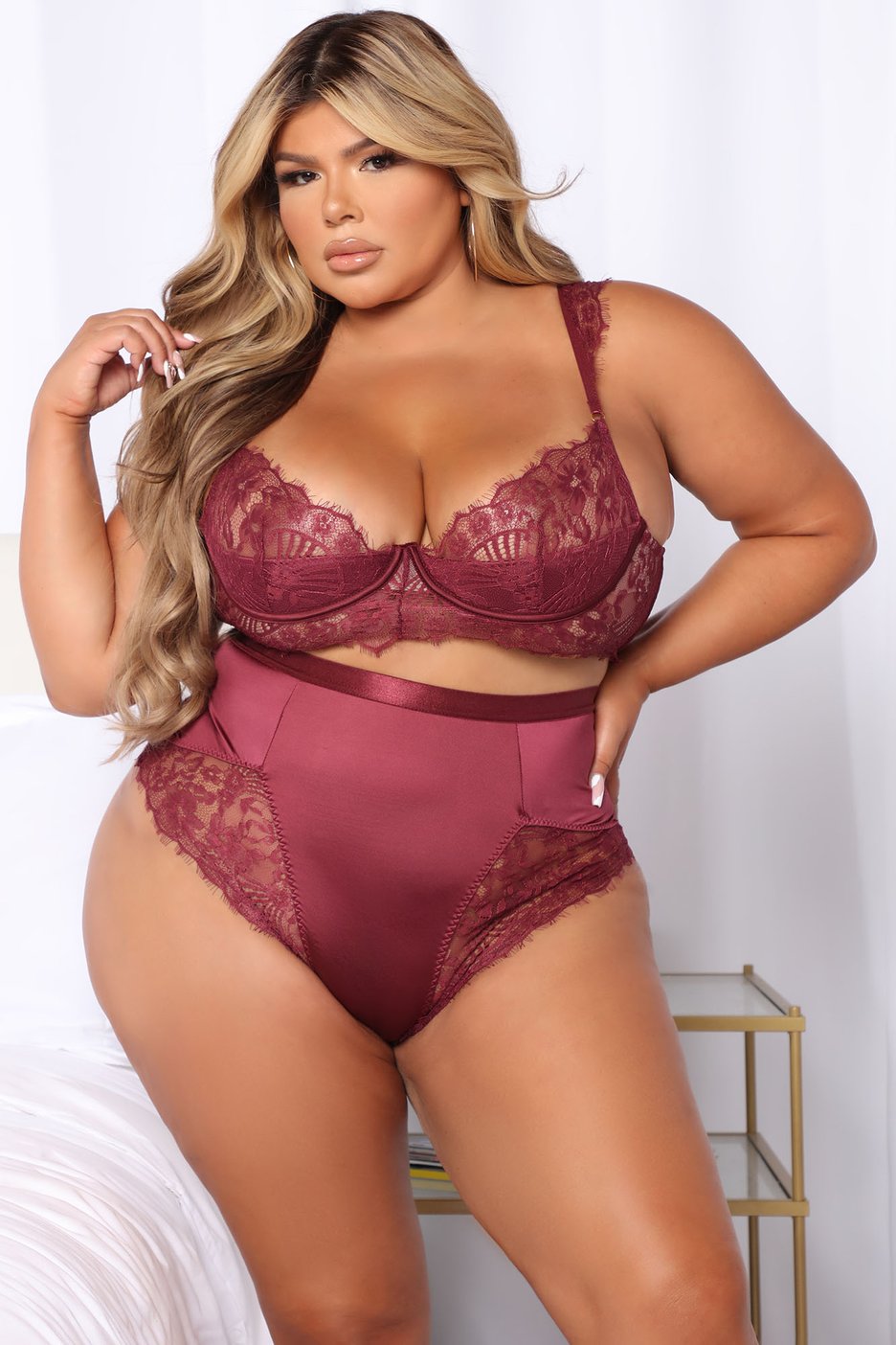 Flirty Sleepover Satin Lace 2 Piece Set