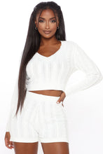 Load image into Gallery viewer, Move Knit Sweater Short Set - White