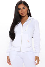 Load image into Gallery viewer, Relaxed Vibe Zip Up Jacket - White