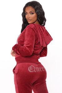 The Original Trendsetter Queen Velour Set - Burgundy