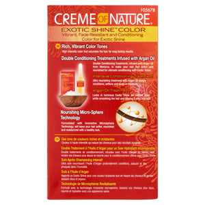 (2 pack) Creme of Nature Exotic Shine Color Intensive Red 7.6 Permanent Hair Color, 1 application