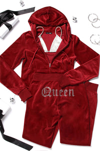 The Original Trendsetter Queen Velour Set - Burgundy