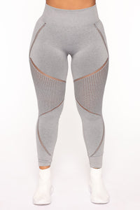 Block Me Active Legging In Infinity  - Heather Grey