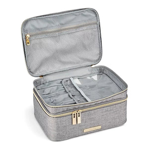 Tartan + Twine  Professionista Gray Train Case With Adjustable Dividers