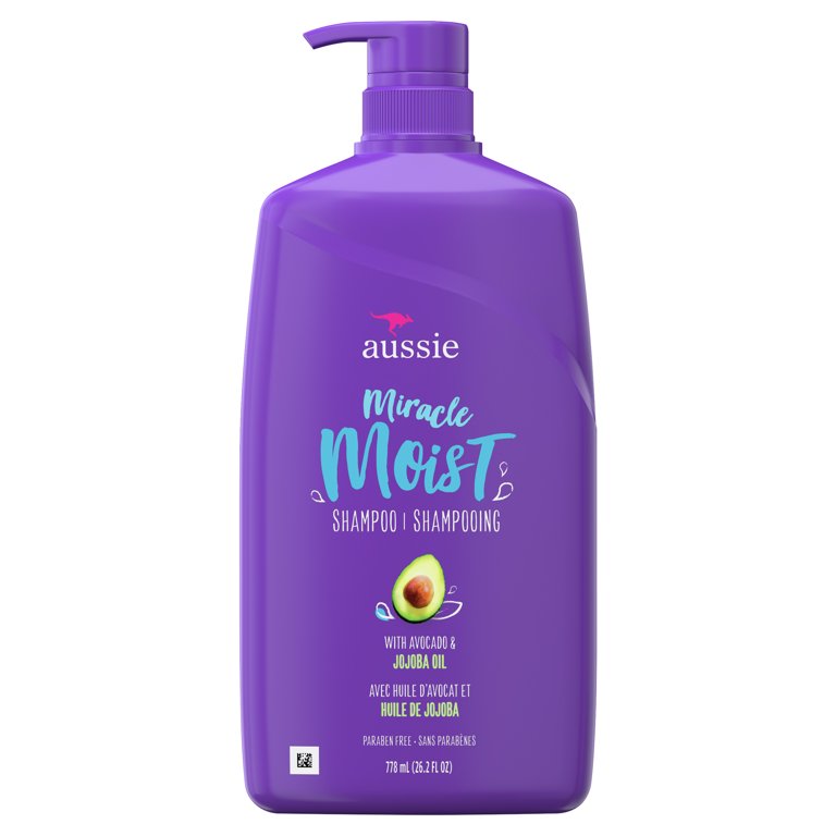 Aussie Miracle Moist Shampoo with Avocado, Paraben Free, 26.2 Fl Oz