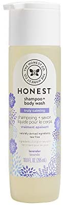The Honest Company Truly Calming Lavender Shampoo + Body Wash, Tear Free Baby Shampoo + Body Wash, Naturally Derived Ingredients, Sulfate & Paraben Free Baby Wash, 10 Fl Oz
