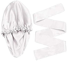 Load image into Gallery viewer, Wig Bonnet Edge Scarf Set, Stain Edge Laying Scarf for Lace Frontal Wigs, Double-Layered Satin Sleep Bonnet for Kids and Adults (Various 1pcs Bonnet+ 1pcs Frontal Wraps)