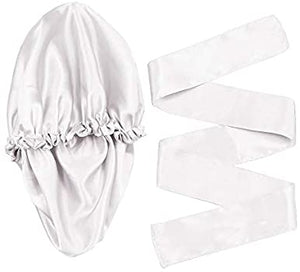 Wig Bonnet Edge Scarf Set, Stain Edge Laying Scarf for Lace Frontal Wigs, Double-Layered Satin Sleep Bonnet for Kids and Adults (Various 1pcs Bonnet+ 1pcs Frontal Wraps)