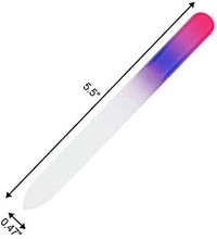 Load image into Gallery viewer, 5 Pack Glass Nail File With Case, Crystal Fingernail Files, Double Sided Finger Nail Files, Professional Manicure Nail Care