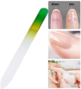 5 Pack Glass Nail File With Case, Crystal Fingernail Files, Double Sided Finger Nail Files, Professional Manicure Nail Care