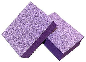PrettyClaw | 40pc Mini Disposable Nail Buffer Blocks 80/80 White Grit Purple Buffing Sanding Nail File 2 Sided