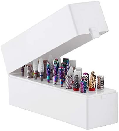 Makartt Nail Drill Bits Holder Dustproof Stand Displayer Organizer Container 30 Holes Manicure Tools (Not Include Drill Bits) B-22