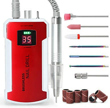 Load image into Gallery viewer, Nails Drill Machine Professional, Rechargeable Efile Nail Drill Electric Nail Drill Cordless, Portable Nail Drills for Acrylic Nails Quiet and Low Vibration Electric Nail File