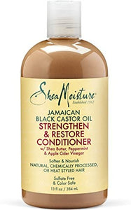 Shea Moisture Strengthen Grow & Restore Combo Bundle, Includes - 16.3 Ounce Jamaican Black Castor Oil Shampoo | 16 Ounce Leave-In Conditioner | 13 Ounce Conditioner | 12 Ounce Treatment Masque