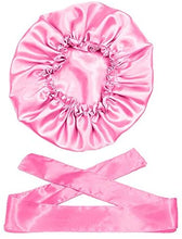 Load image into Gallery viewer, Wig Bonnet Edge Scarf Set, Stain Edge Laying Scarf for Lace Frontal Wigs, Double-Layered Satin Sleep Bonnet for Kids and Adults (Various 1pcs Bonnet+ 1pcs Frontal Wraps)