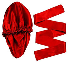Load image into Gallery viewer, Wig Bonnet Edge Scarf Set, Stain Edge Laying Scarf for Lace Frontal Wigs, Double-Layered Satin Sleep Bonnet for Kids and Adults (Various 1pcs Bonnet+ 1pcs Frontal Wraps)
