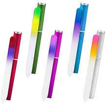 Load image into Gallery viewer, 5 Pack Glass Nail File With Case, Crystal Fingernail Files, Double Sided Finger Nail Files, Professional Manicure Nail Care