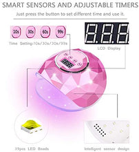 Load image into Gallery viewer, Nail Dryer Led Nail Lamp Nail Dryers for Gel and Regular Polish Professional Salon Curing Lamp Timer Setting Smart Sensor (Pink）