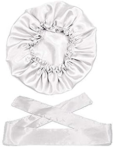 Wig Bonnet Edge Scarf Set, Stain Edge Laying Scarf for Lace Frontal Wigs, Double-Layered Satin Sleep Bonnet for Kids and Adults (Various 1pcs Bonnet+ 1pcs Frontal Wraps)