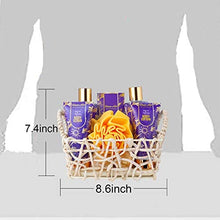 Load image into Gallery viewer, Relaxing Spa Gift Basket for Women - 9 Pcs Luxury Aromatherapy Lavender and Chamomile at Home Spa Bath Body Set