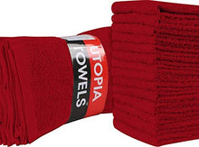 Load image into Gallery viewer, Utopia Towels Cotton Sage Green Washcloths Set - Pack of 24-100% Ring Spun Cotton, Premium Quality Flannel Face Cloths, Highly Absorbent and Soft Feel Fingertip Towels