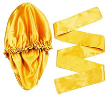 Load image into Gallery viewer, Wig Bonnet Edge Scarf Set, Stain Edge Laying Scarf for Lace Frontal Wigs, Double-Layered Satin Sleep Bonnet for Kids and Adults (Various 1pcs Bonnet+ 1pcs Frontal Wraps)