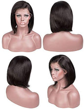 Load image into Gallery viewer, Human Hair Lace Front 13x4 Wigs Bob 10-16 Inch 150 Density Brazilian Virgin Human Hair Short Bob Wigs Straight Hair Natural Color