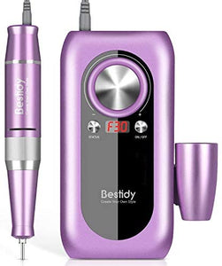 Bestidy Nail Drill Machine,30000rpm Professional Rechargeable Nail Drill Kit with 2000mAh Phone Power Bank Portable Electric Acrylic Nail Tools for Exfoliating, Grinding, Polishing