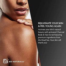 Load image into Gallery viewer, مقشر الجسم بالفحم النشط من M3 Naturals، غني بالكولاجين والخلايا الجذعية